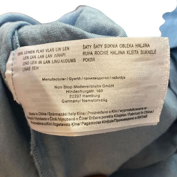 Malvin Sz M* Light Blue Linen Casual Summer Button Front Shirt Dress - Picture 6 of 6